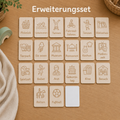 Erweiterungsset für den Tagesplan aus Holz mit Aktivitätskarten, Terminkarten und beschreibbarer Karte