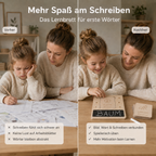 Vorher-Nachher-Vergleich: Schreibenlernen mit Lernbrett, Wortkarten und Kreidefeld