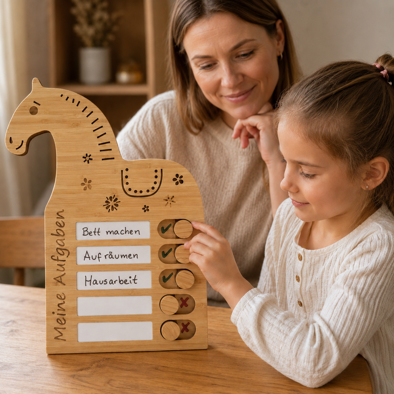 Aufgabentafel Pferd für Kinder – Aufgaben erledigen & abhaken