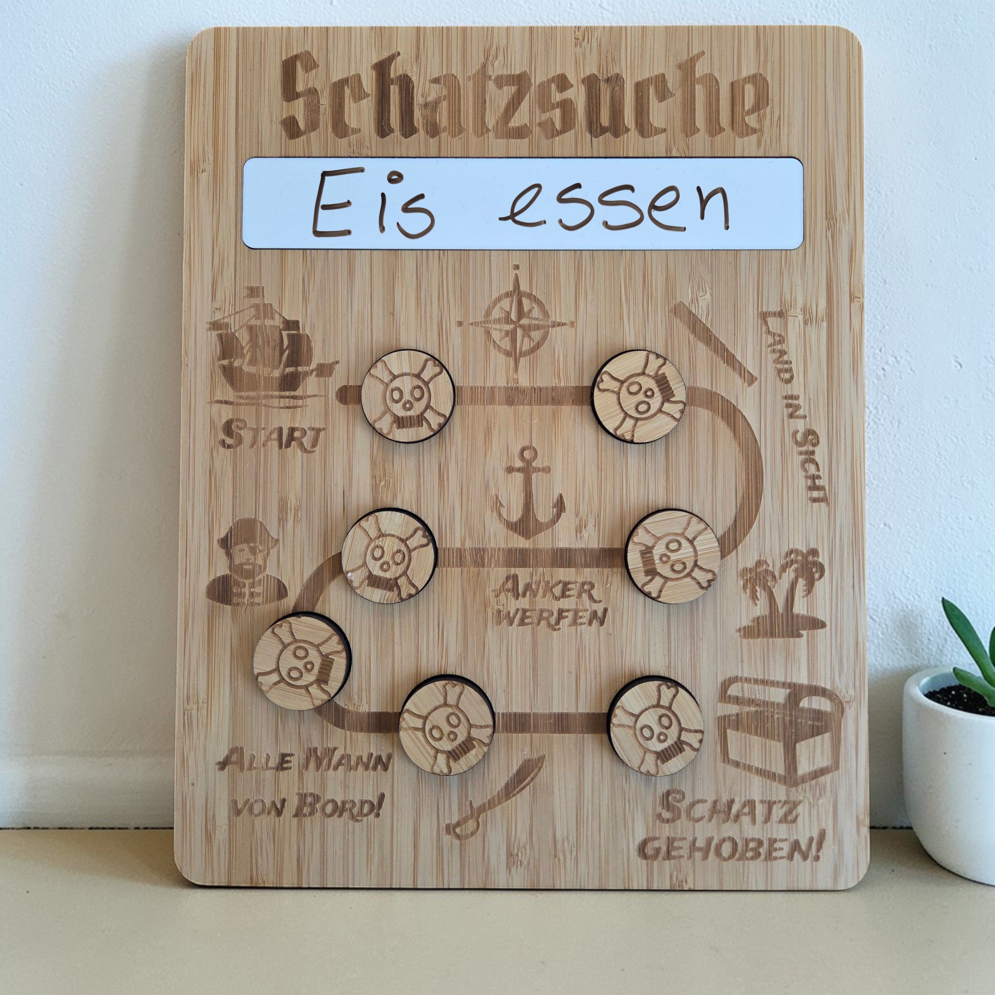 Belohnungstafel für Kinder aus Bambus - Schatzsuche - 1