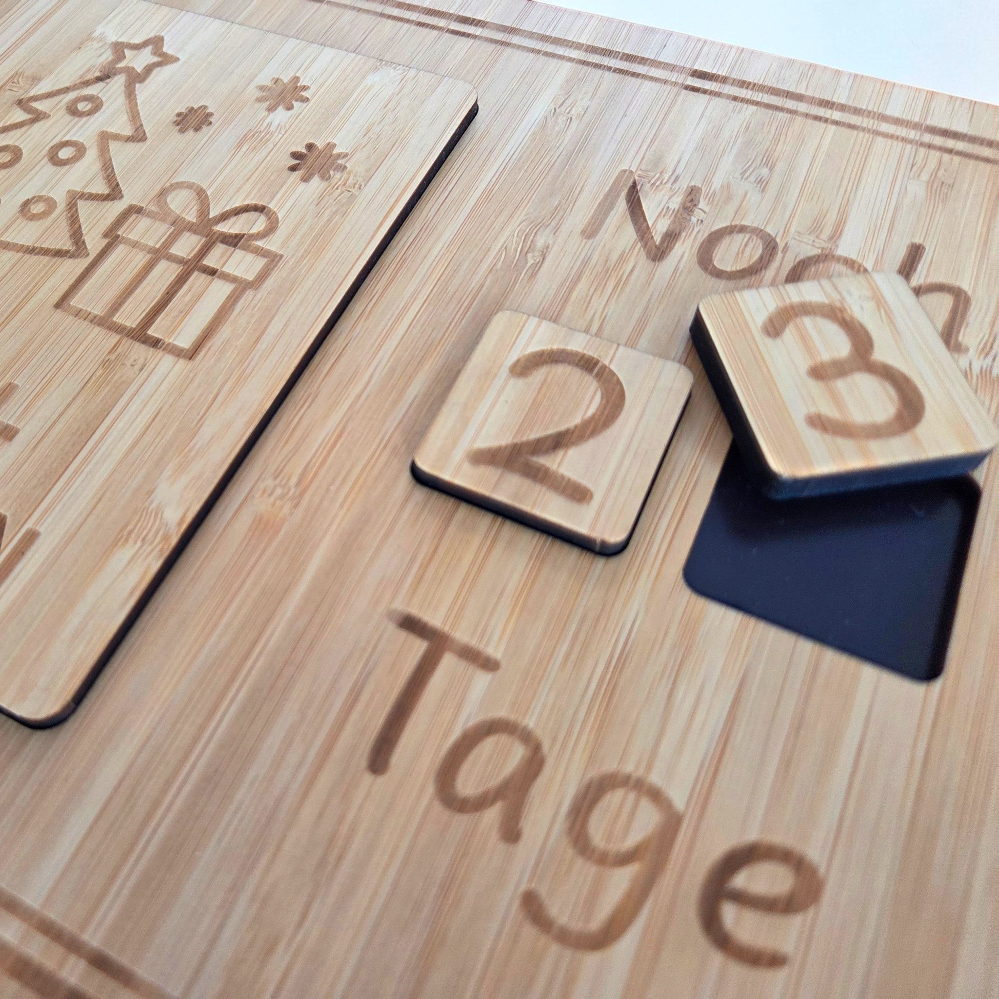 Countdown Tafel für Kinder aus Holz