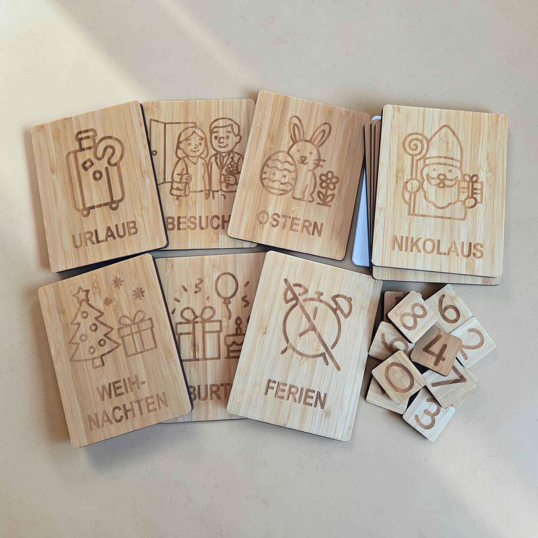 Countdown Tafel für Kinder aus Holz
