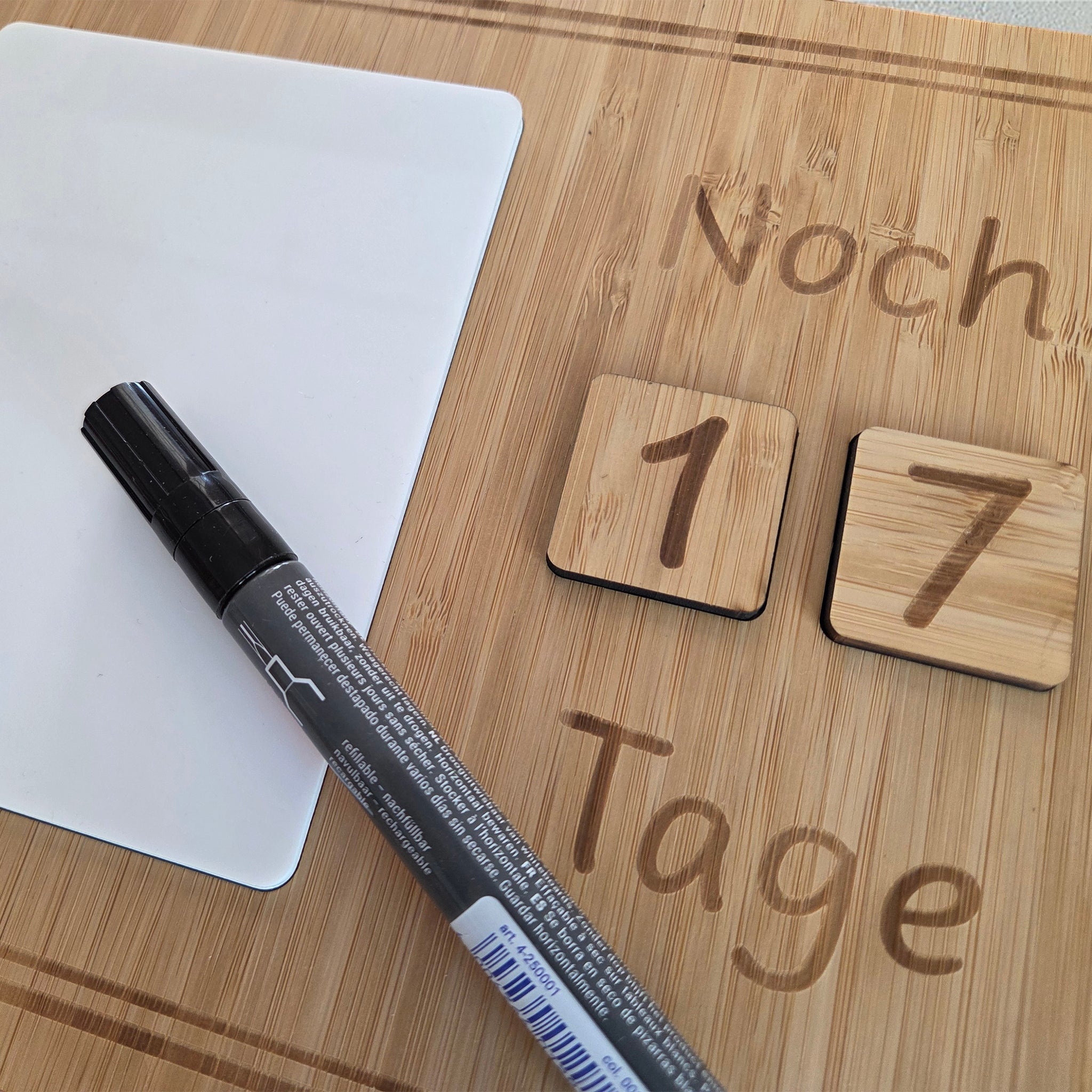 Countdown Tafel für Kinder aus Holz