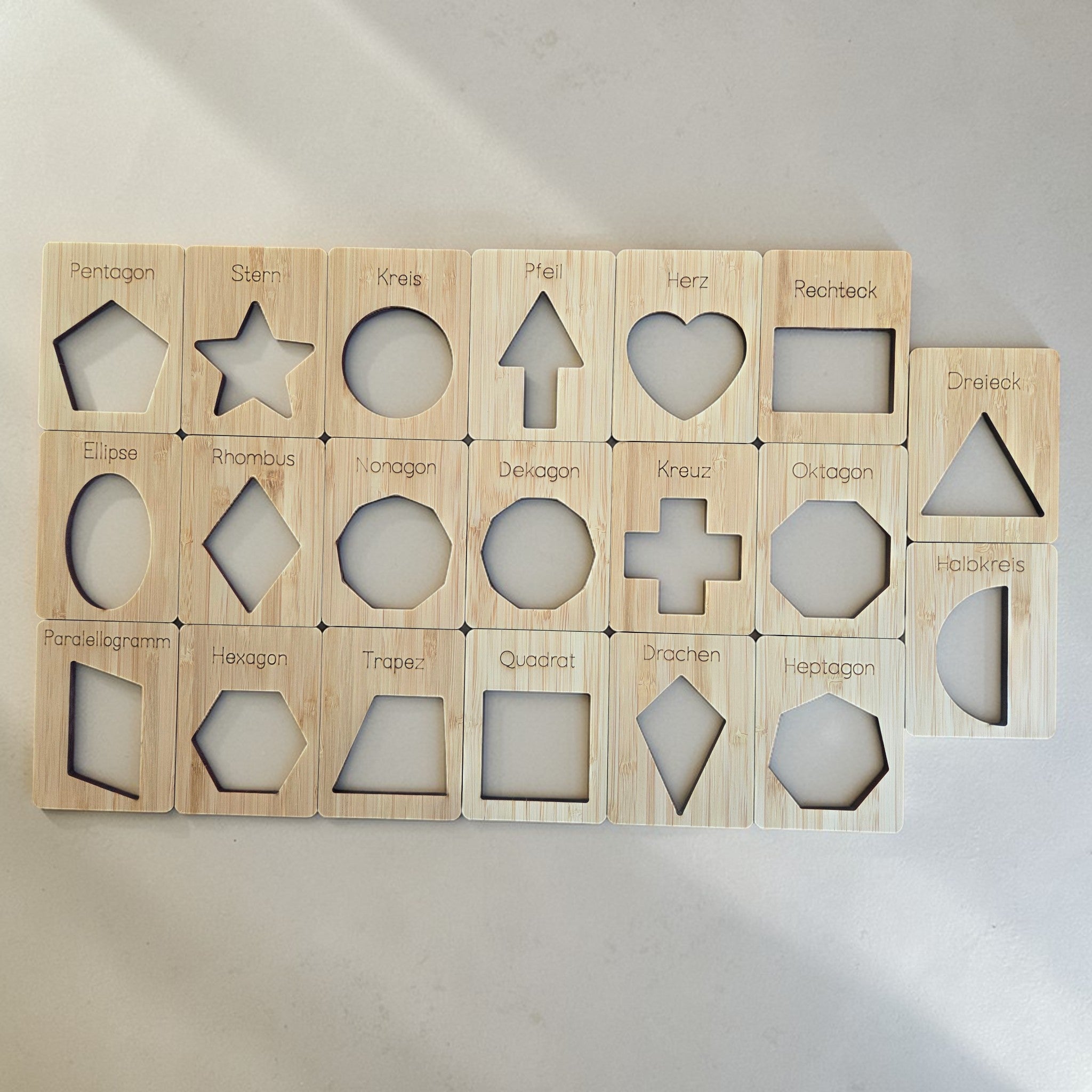 Geometrische Formen Schablonen aus Bambus - 2