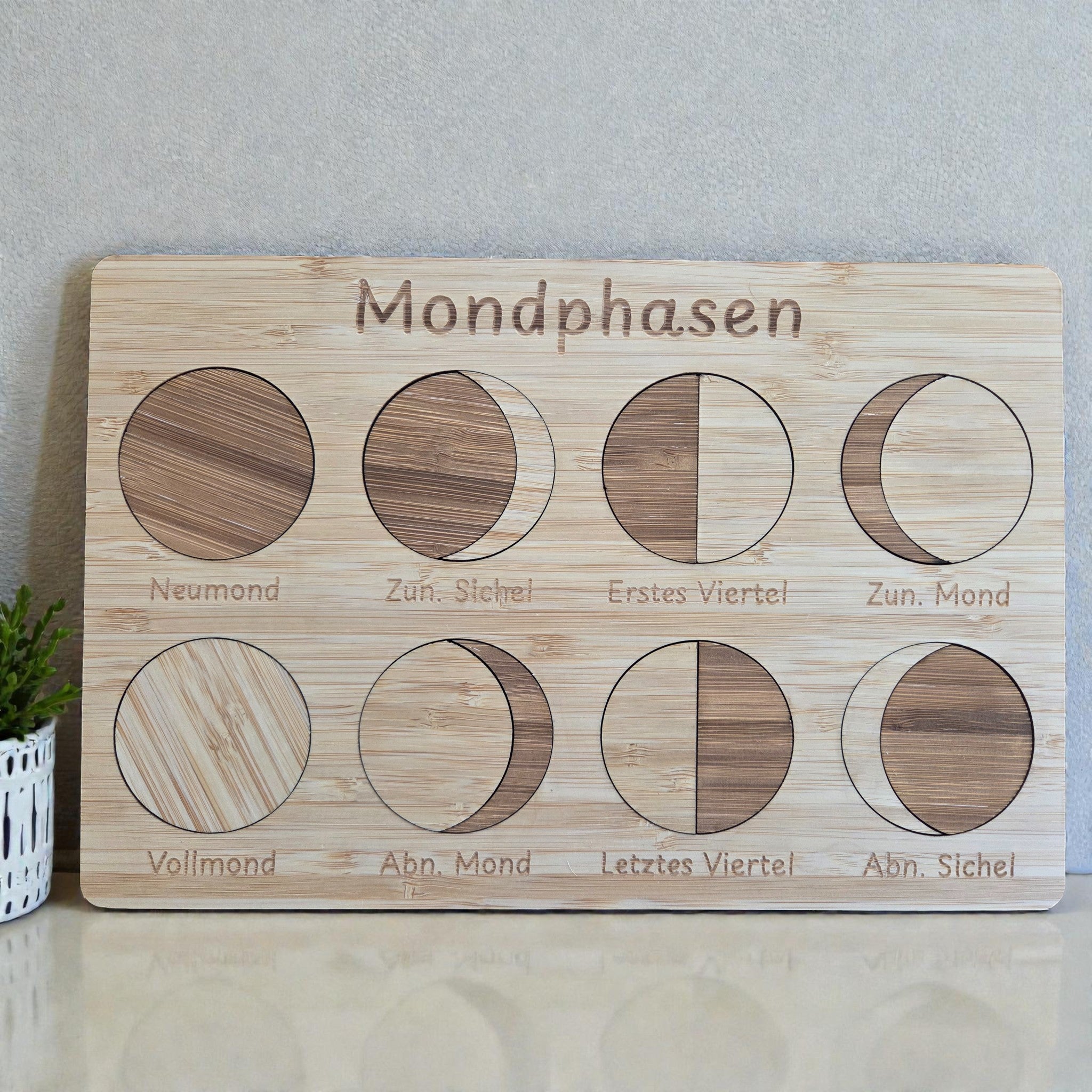 Mondphasen Puzzle aus Bambus - 1