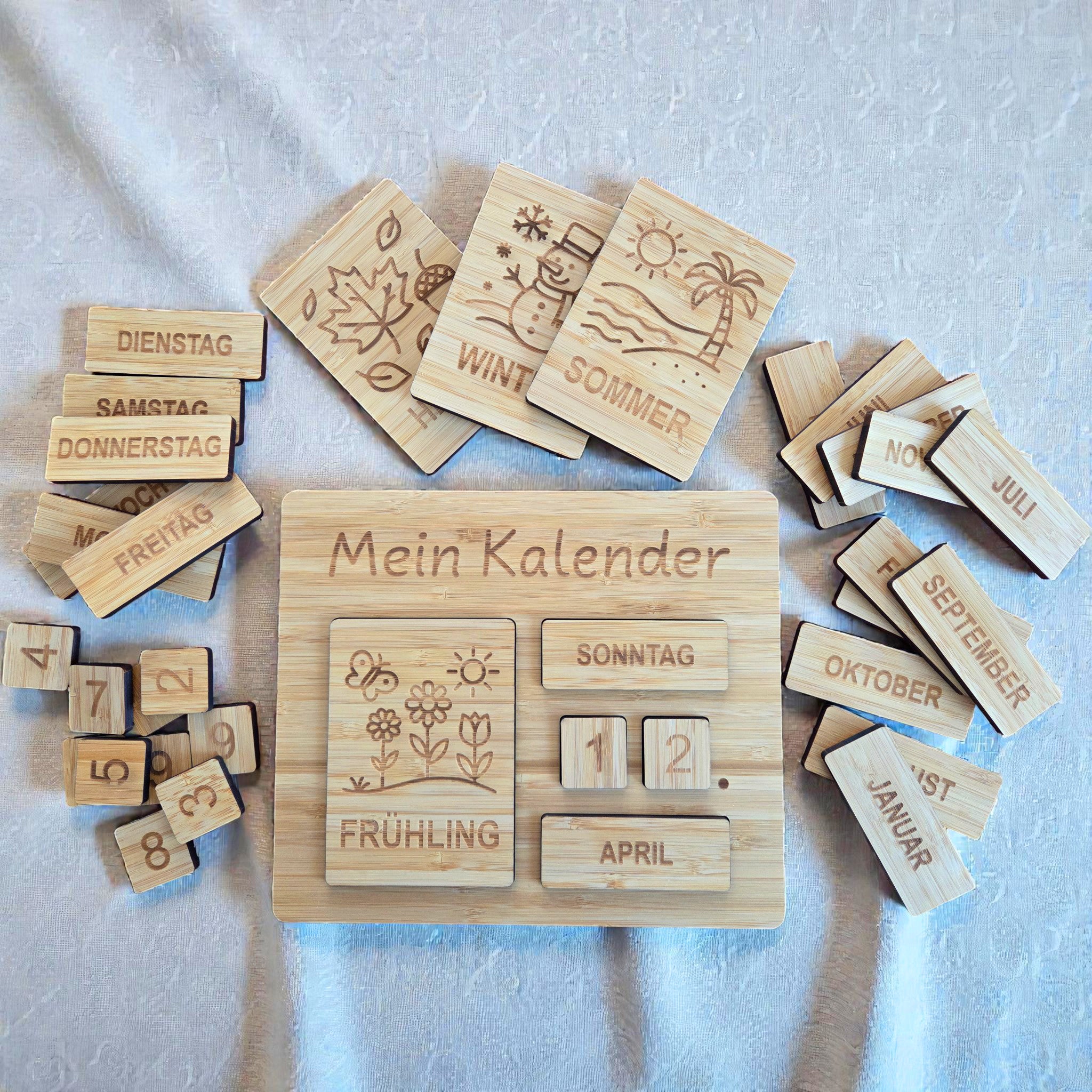 Montessori Kalender für Kinder aus Holz