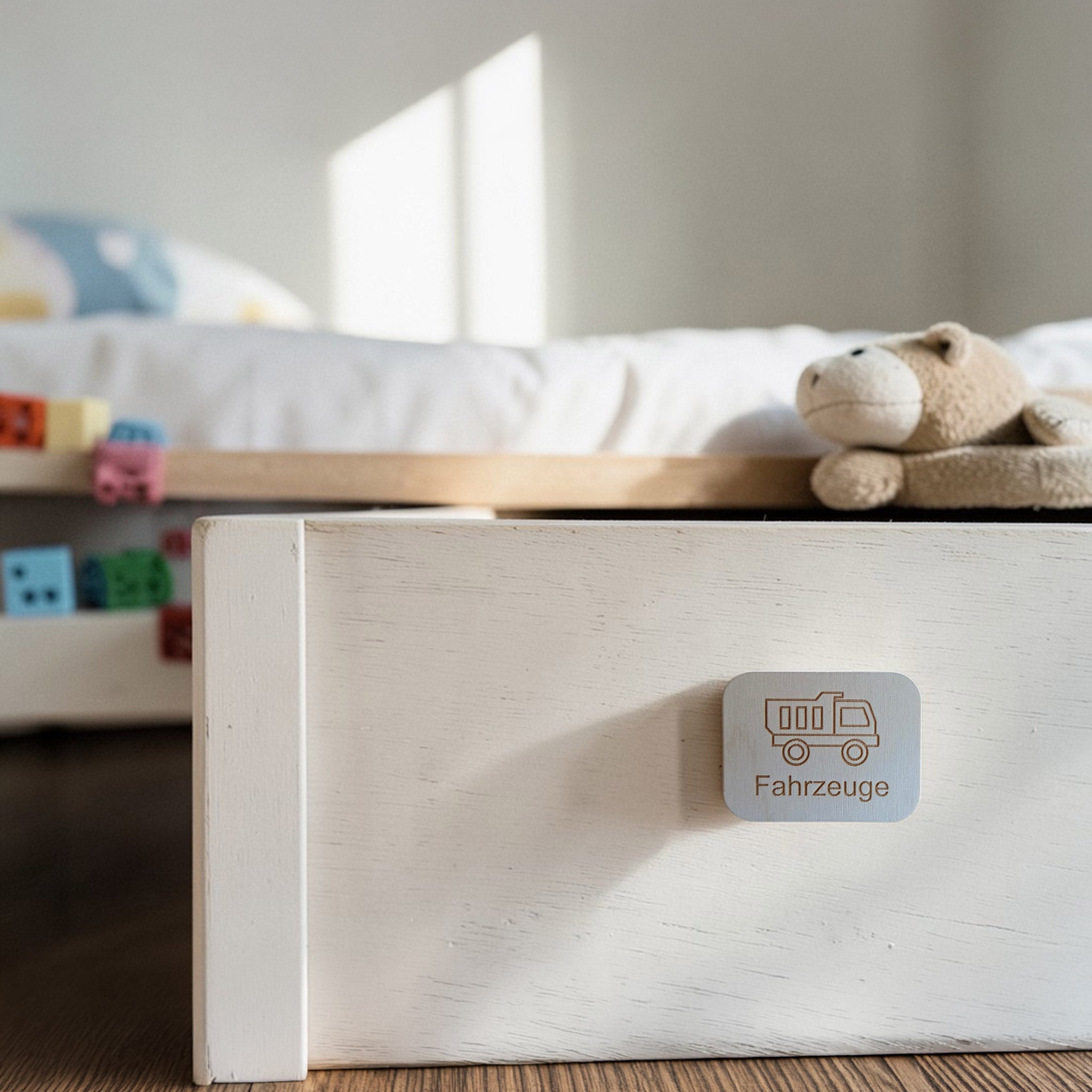 Montessori Organizer Labels aus Holz - Spielsachen