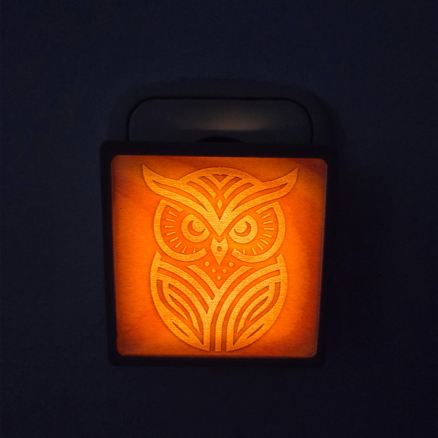 Nachtlicht Eule aus Holz für Kinderzimmer