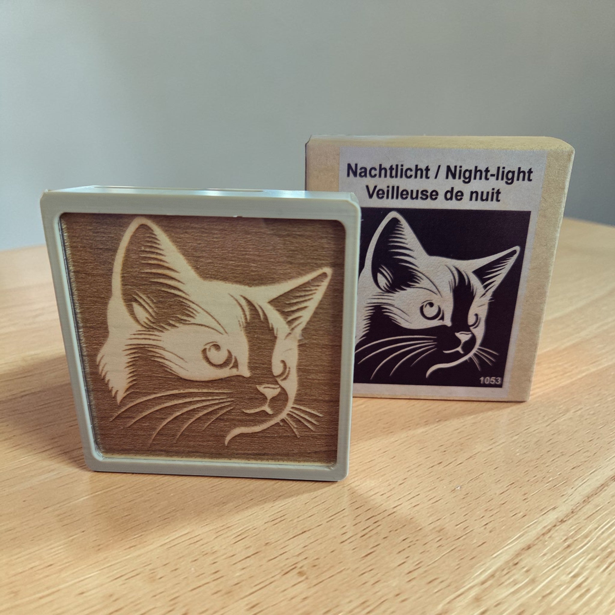 Nachtlicht Holz Ahorn – Katze