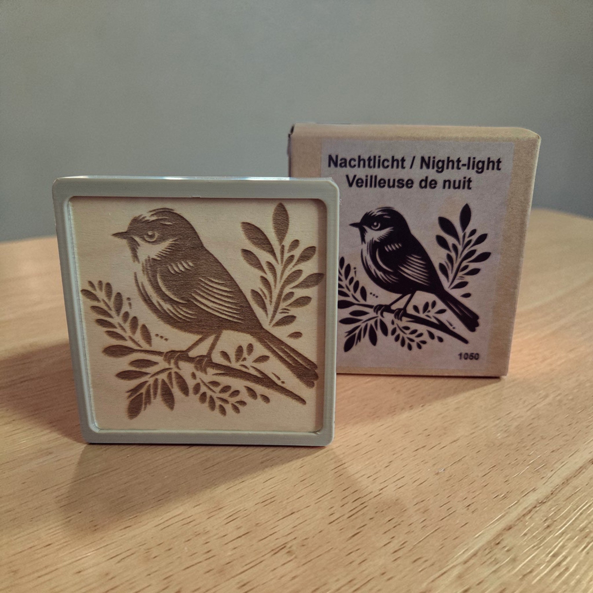 Nachtlicht Holz Ahorn – Vogel