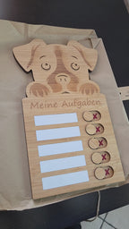 Aufgabentafel Hund für Kinder – Routinen lernen & Aufgaben abhaken