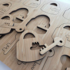 Schlüssel- & Schloss-Puzzle aus Bambus - 2