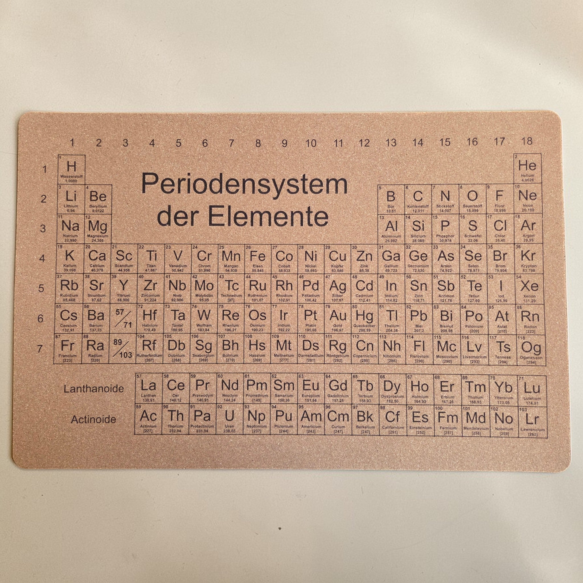 Schreibtischunterlage Kork Periodenystem - 1