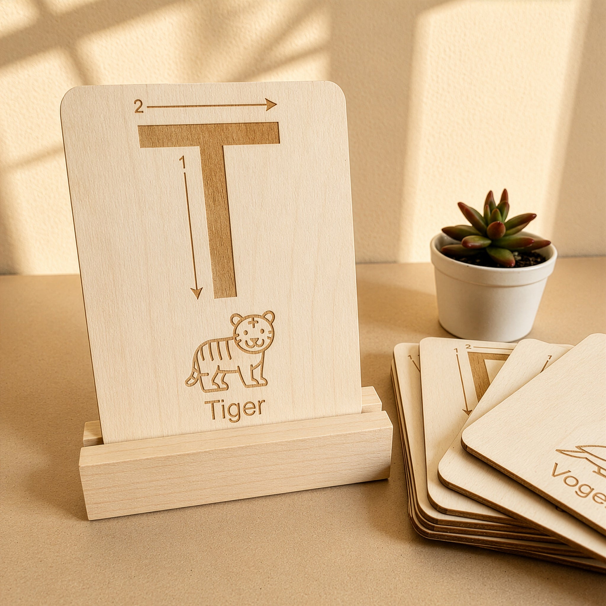 Sensorische Buchstabenkarten aus Holz – Buchstaben fühlen, lernen & schreiben üben