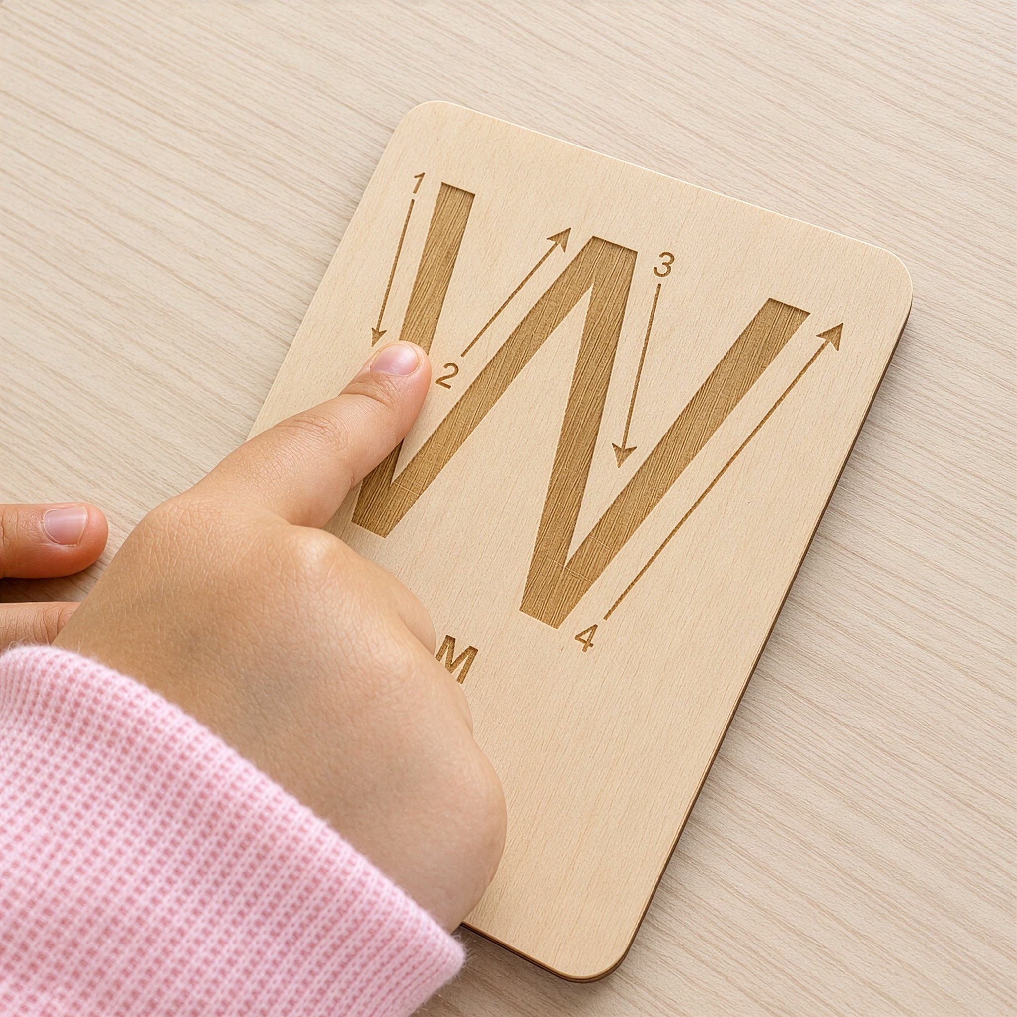Sensorische Buchstabenkarten aus Holz – Buchstaben fühlen, lernen & schreiben üben