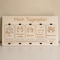 Montessori Tagesplan für Kinder – magnetische Holztafel mit 33 Karten