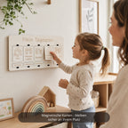 Montessori Tagesplan für Kinder – magnetische Holztafel mit 33 Karten